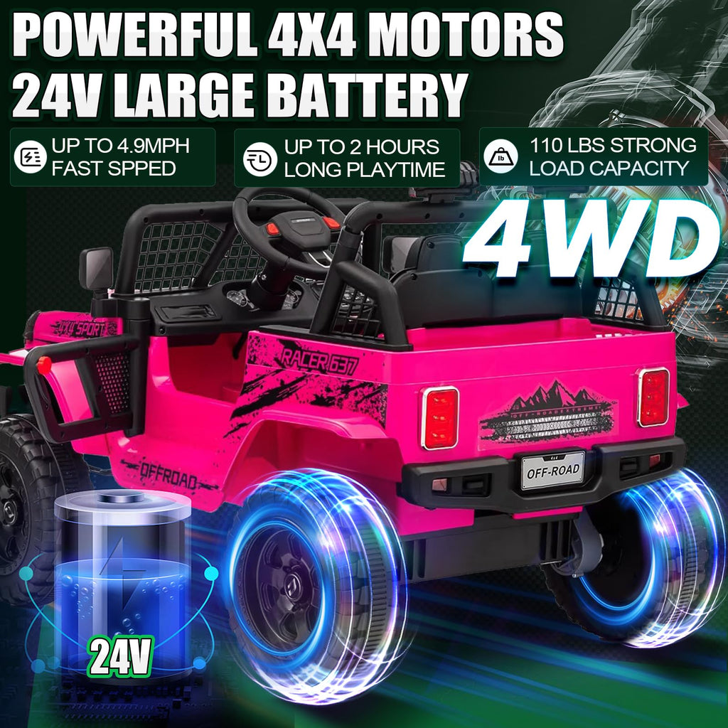 24V 2 Seater Kids Electric Car with Remote Control C4185
