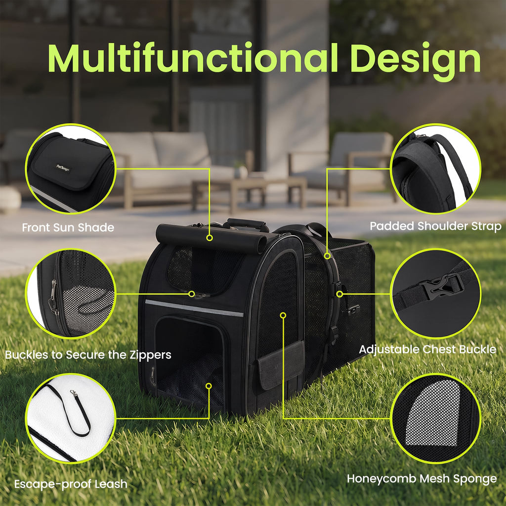 Expandable Cat Backpack Carrier with Breathable Mesh O555