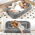 Light Gray Folding Floor Sofa Bed Z595625