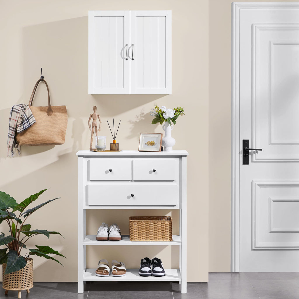 Wall Mounted White Bathroom Storage Cabinet with Doors L799
