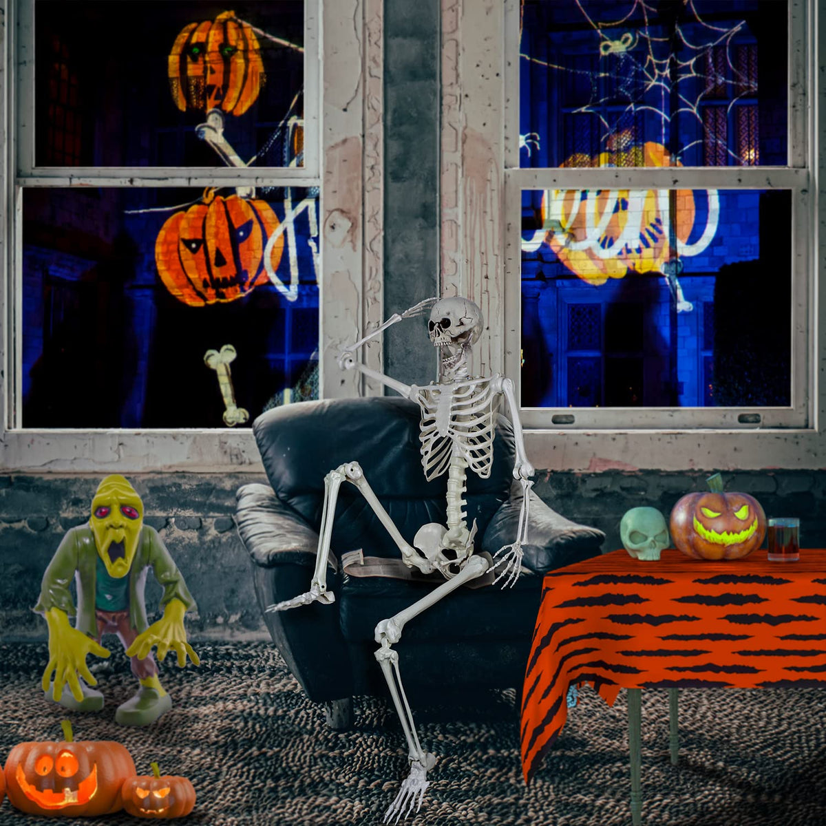 5.4ft Posable Life Size Skeleton with Movable Joints U62316