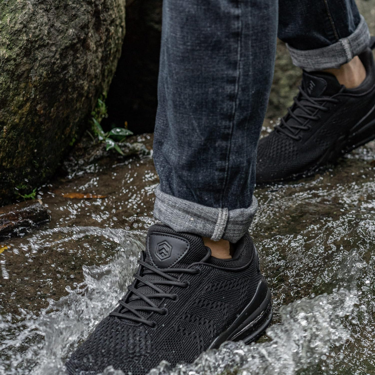 Men Non Slip Waterproof Slip-on Work Shoes D459578