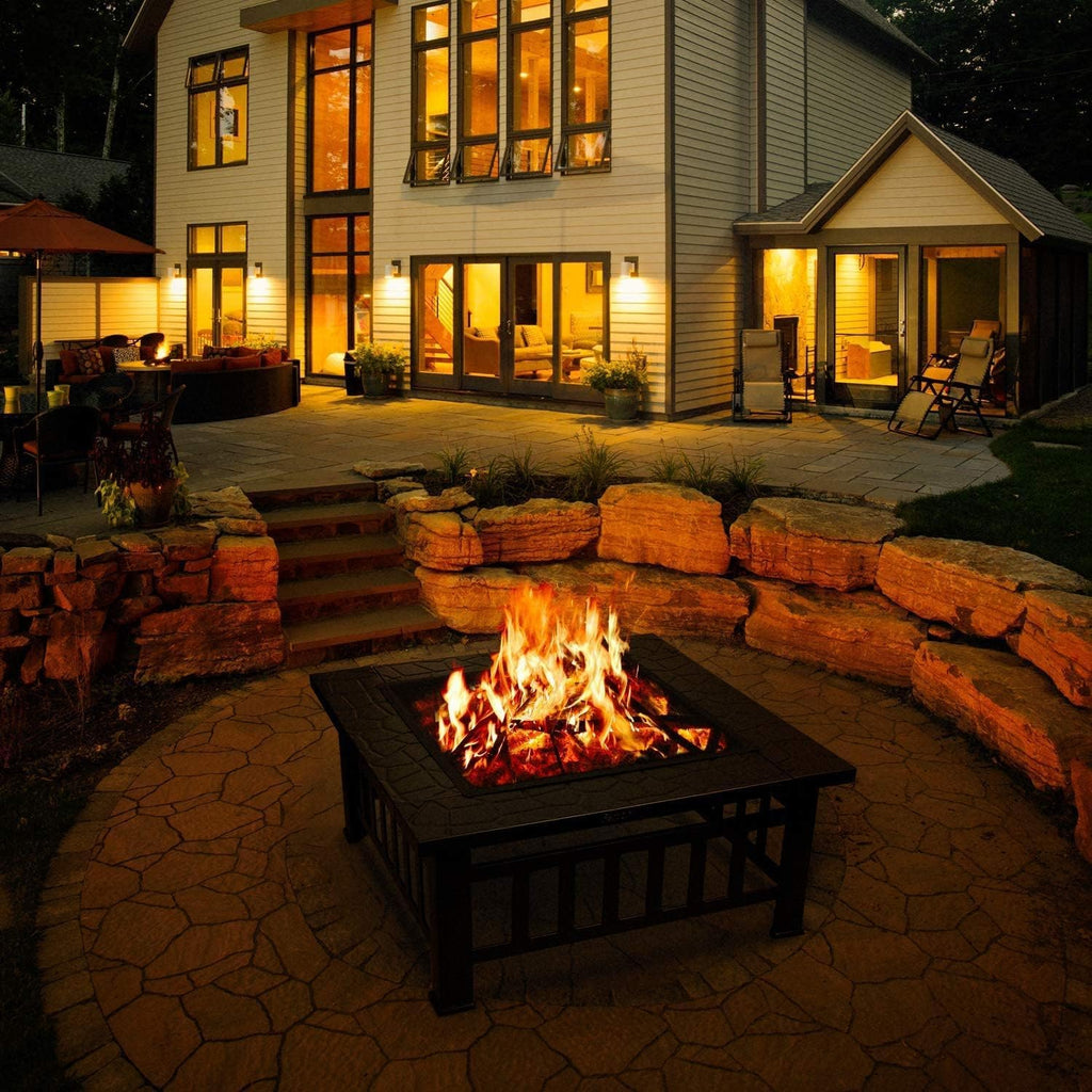 32'' Black Wood Burning Outdoor Fire Pit C888