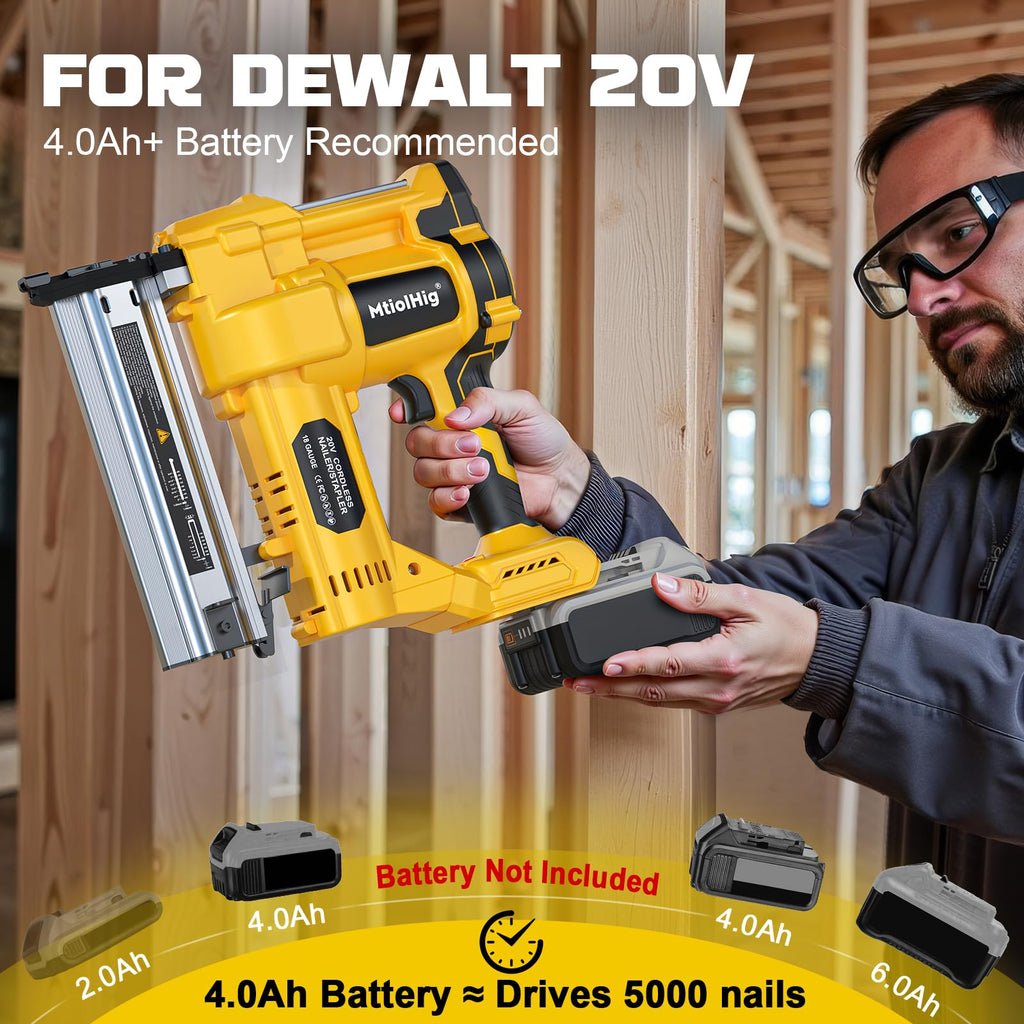 Cordless 2" Brad Nailer, 18 Gauge 2-in-1 Nail Gun/Staple Gun I324