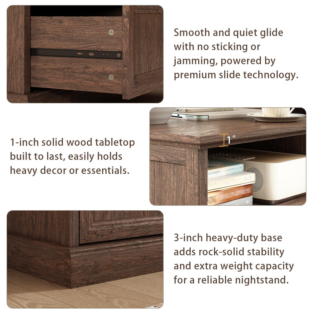 Brown 2 Drawer Nightstand Set of 2 E674247