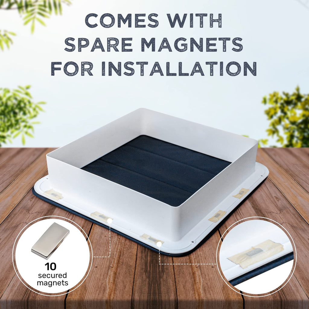 Magnetic Insulated Roof Vent Sun Cover 16.5" x 16.5" White Q18286