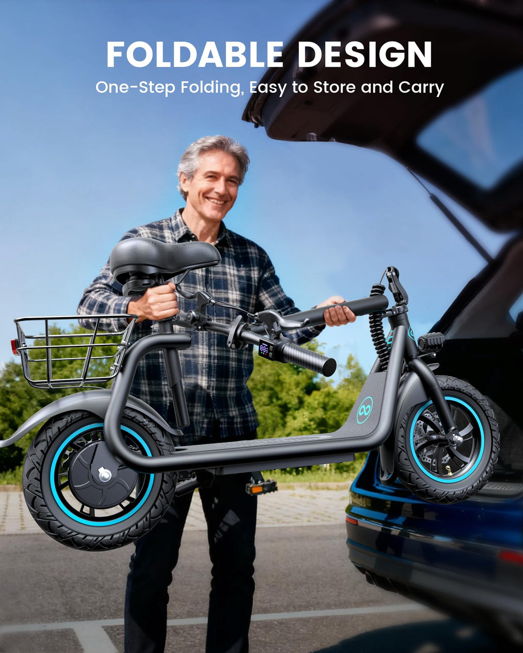 Electric Scooter with Seat & Basket O6578