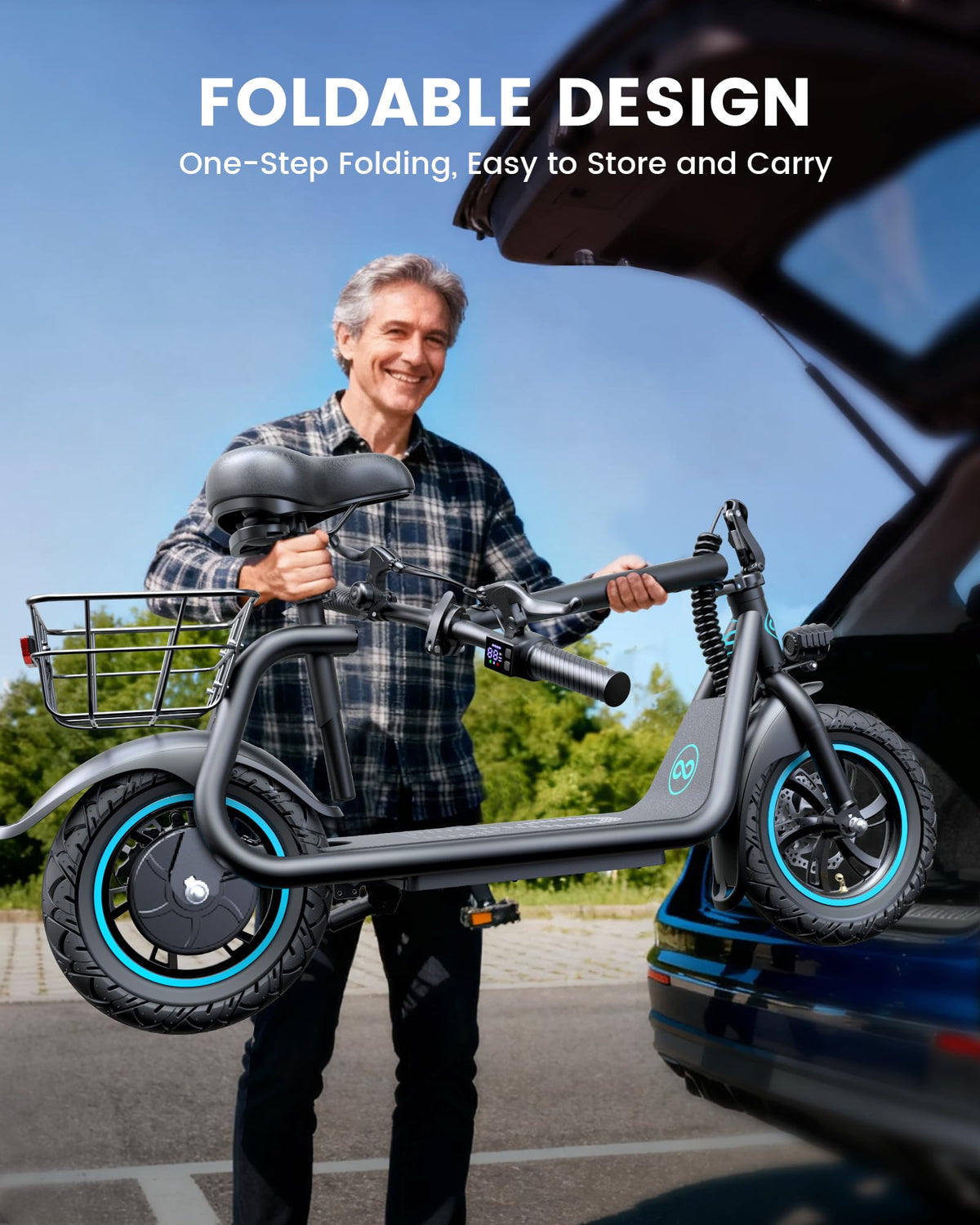 Electric Scooter with Seat & Basket O6578