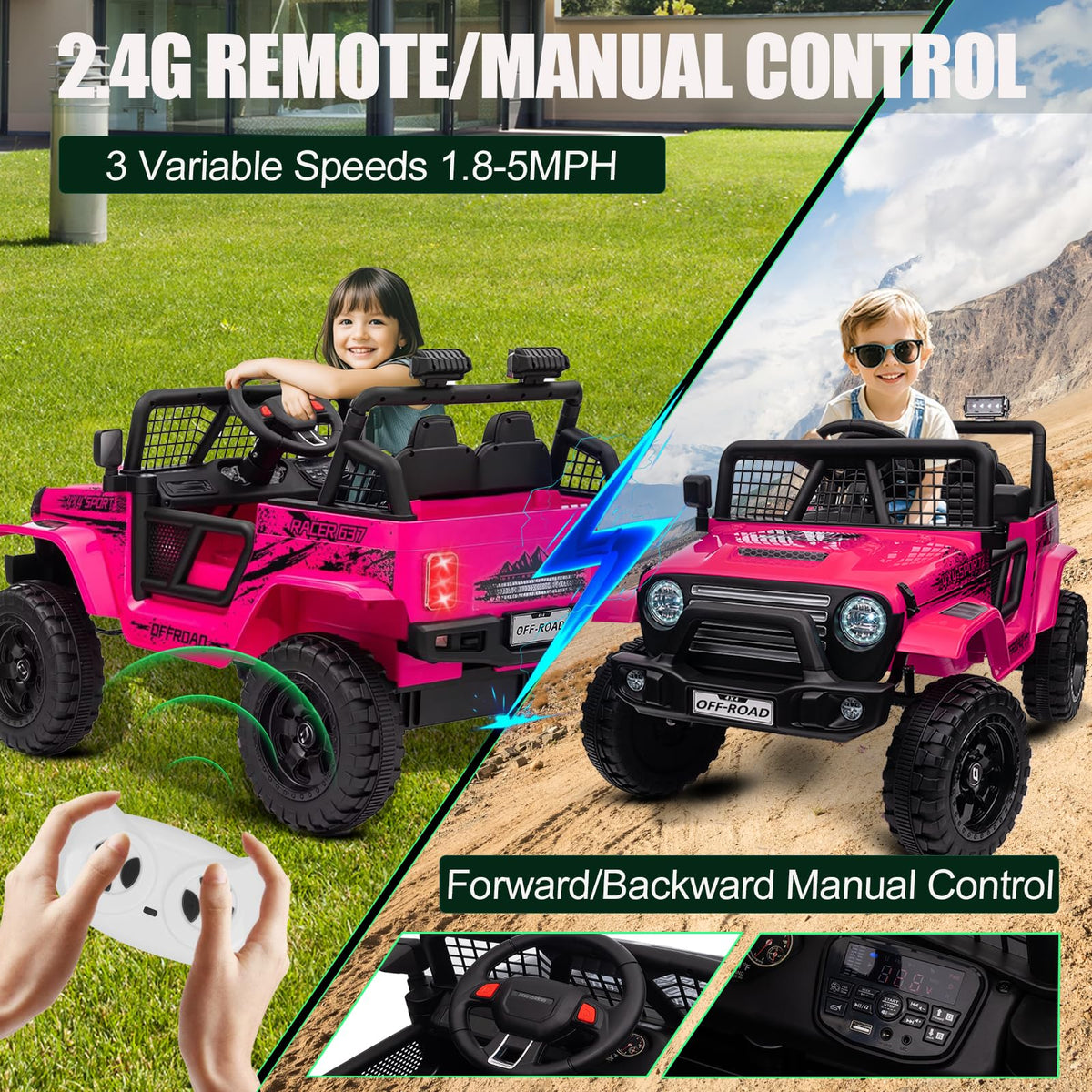24V 2 Seater Kids Electric Car with Remote Control C4185