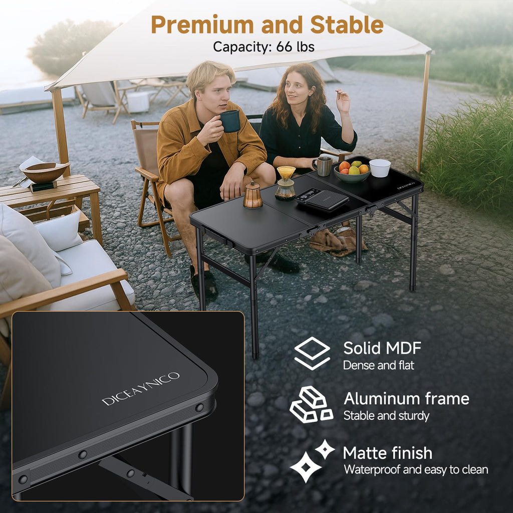 Folding Camping Table 3 Adjustable Height B10269