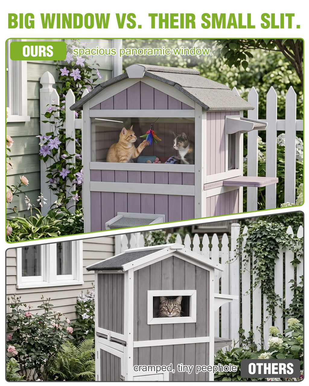 Weatherproof 2-Story Outdoor Cat House Z1387