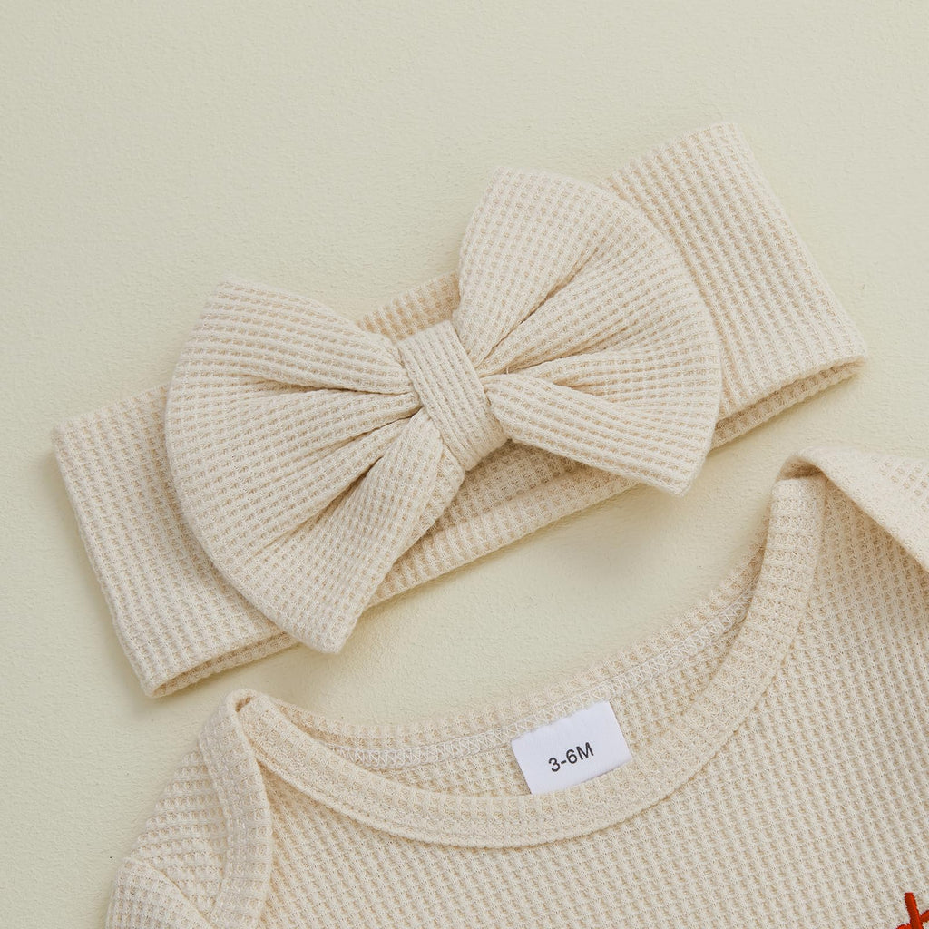 Baby Girl Long Sleeve Jumpsuit with Headband P53156