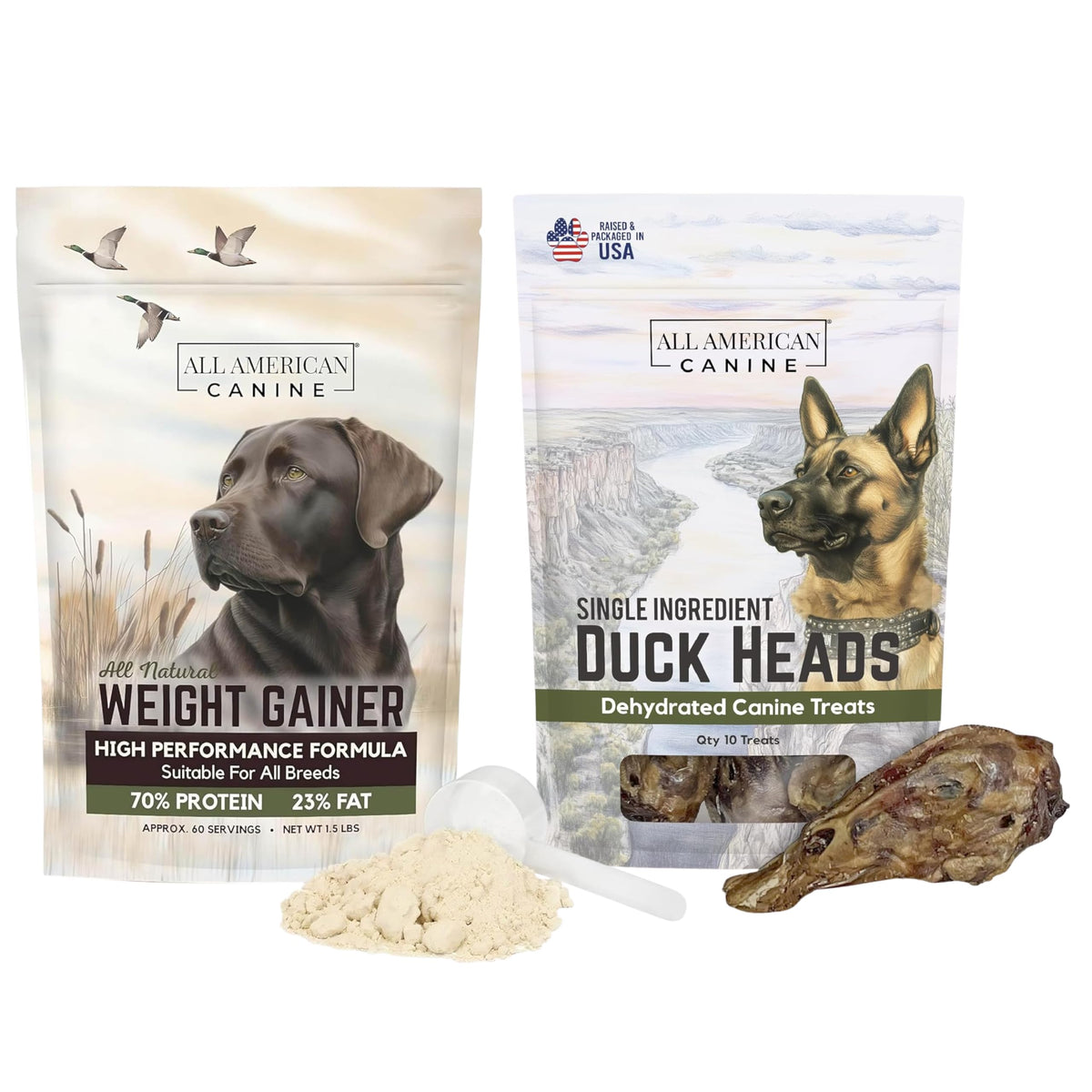 Dog Weight Gainer Powder & Duck Heads Bundle X8186