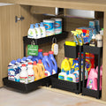 3-Pack 2-Tier L-Shaped Under Sink Organizers with Sliding Drawers U682