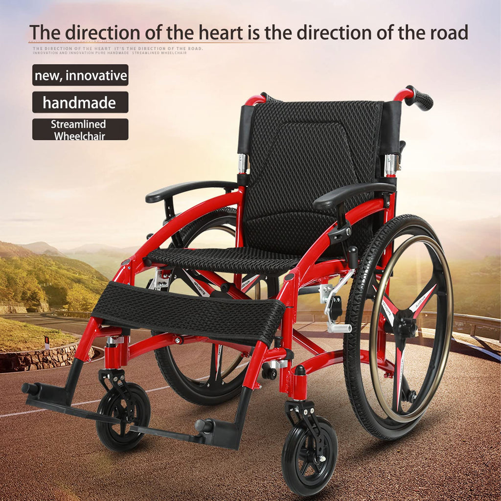 Folding Transport Wheelchair with Detachable Full Arms and Elevating Leg Rest U12597