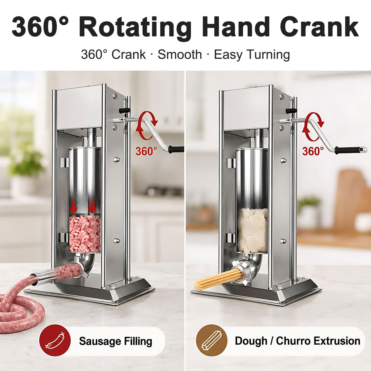 Stainless Steel Vertical Sausage Filler & Churro Press T2186