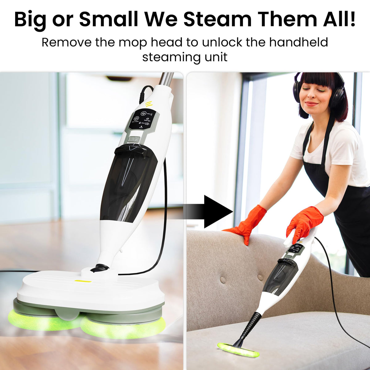 15-in-1 Electric Steam Mop with 3 Steam Modes N652483