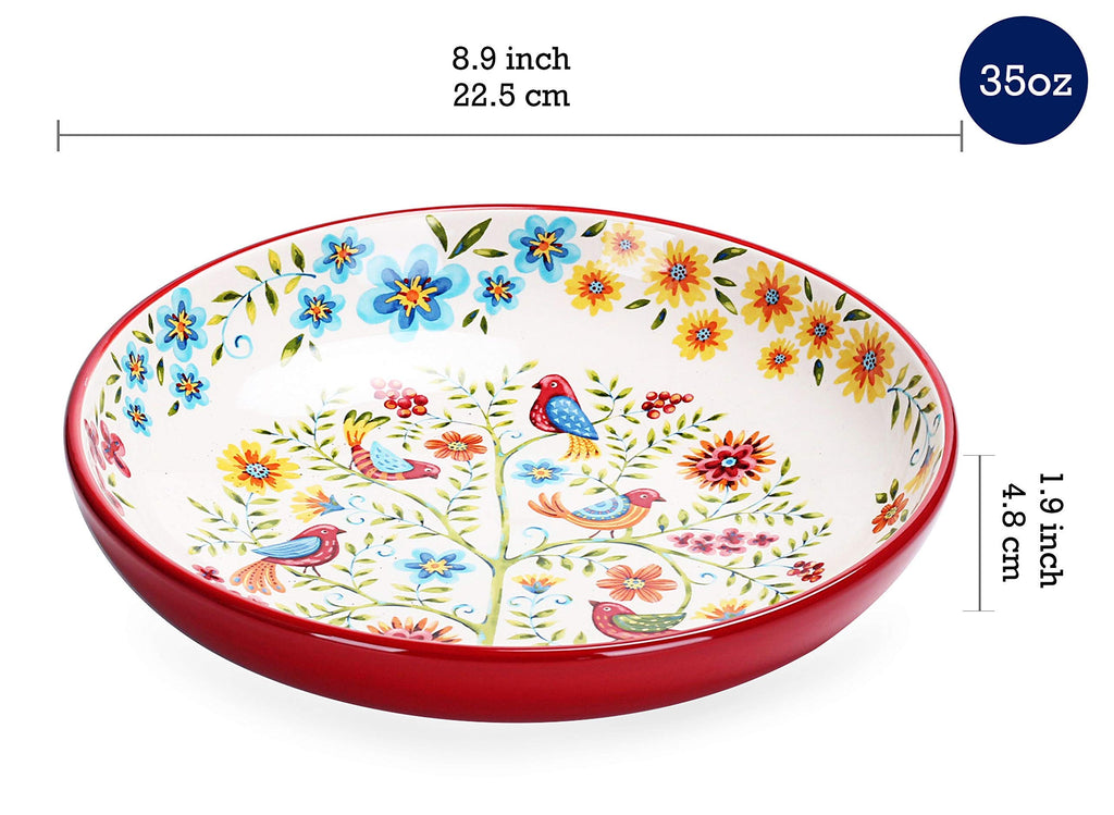 Red Ceramic 16 pcs Dinnerware Set, Service for 4 V6793