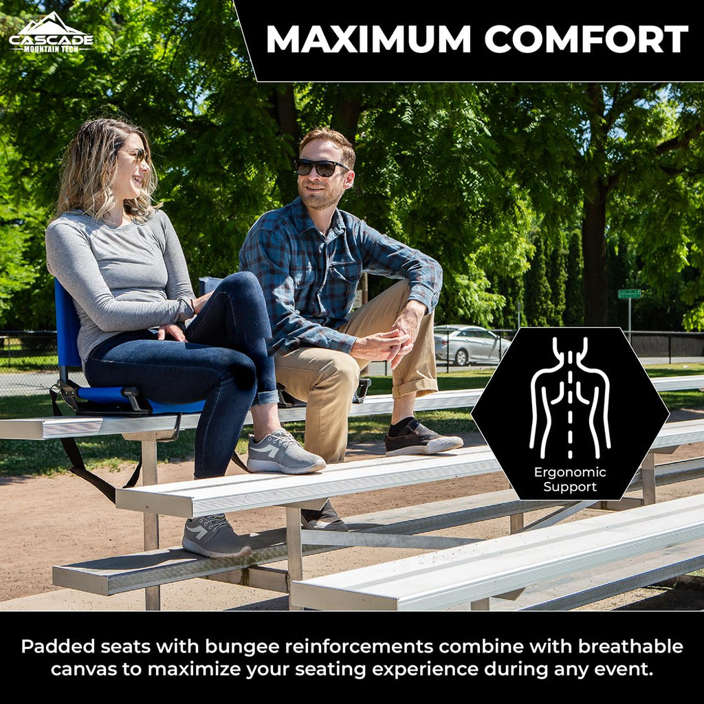 Portable Folding Steel Stadium Seats for Bleachers, Black N42678
