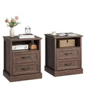 Brown 2 Drawer Nightstand Set of 2 E674247