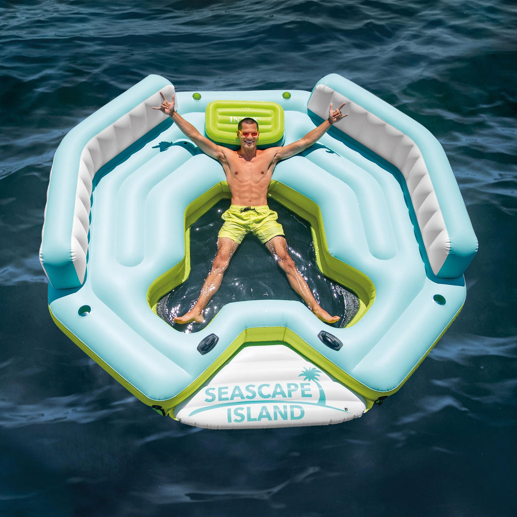 Inflatable Island Float with Built In Cooler and Cup Holder Z5692
