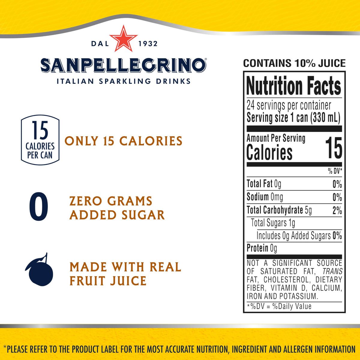 Italian Sparkling Lemonade 24 Pack of 11.15 Fl Oz Cans N3553