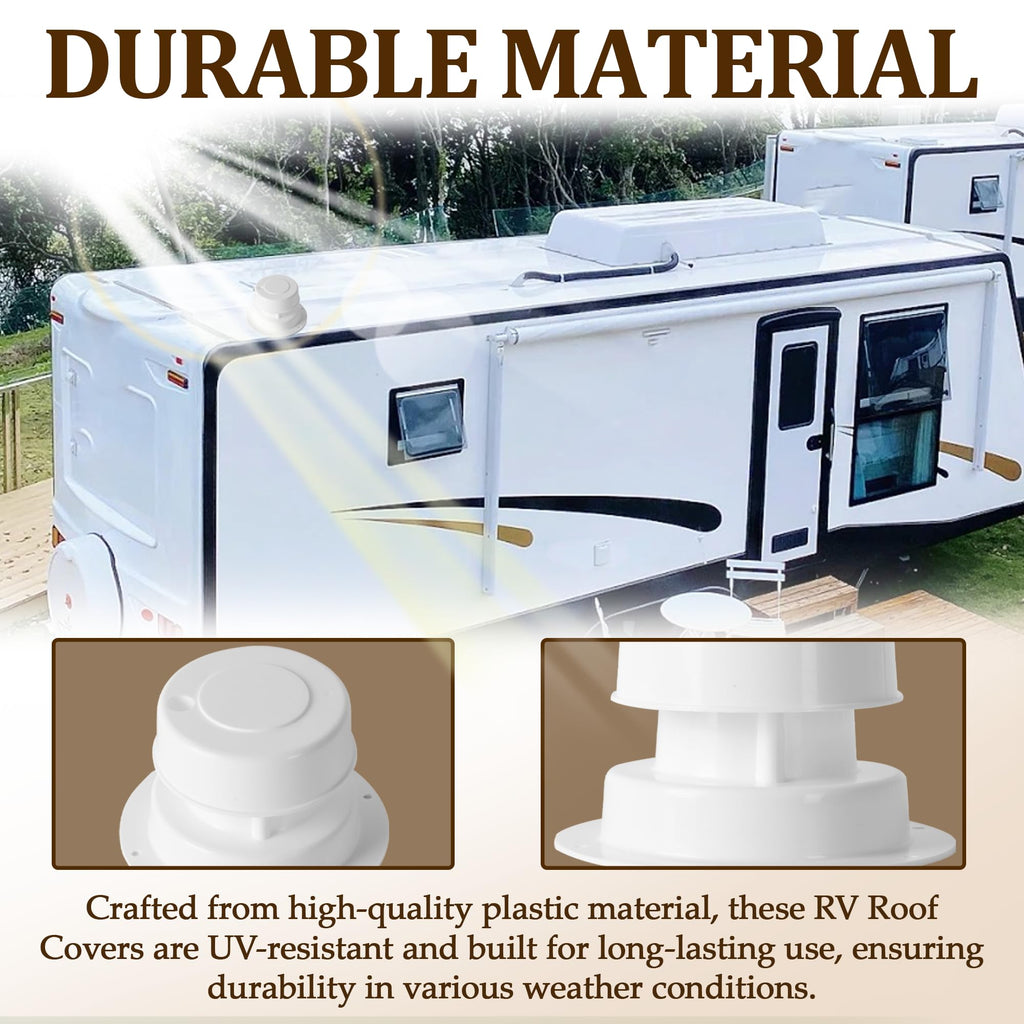 White RV Roof Vent Cover Kits with Putty Tape and Screws L432