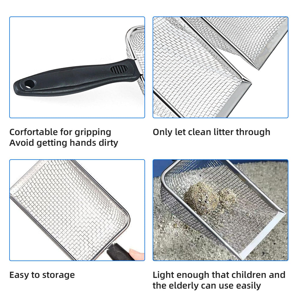 Stainless Steel Mesh Cat Litter Scoop 2.8mm Hole A195142