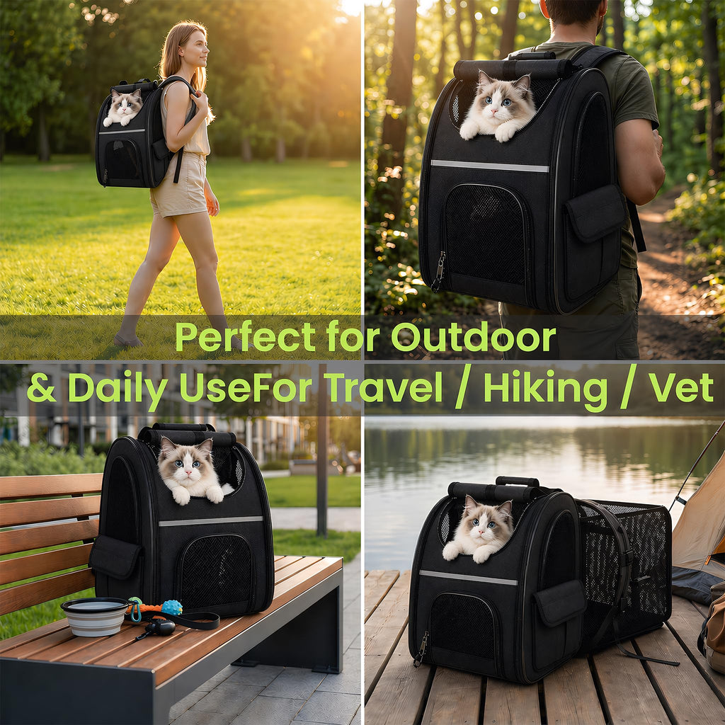 Expandable Cat Backpack Carrier with Breathable Mesh O555