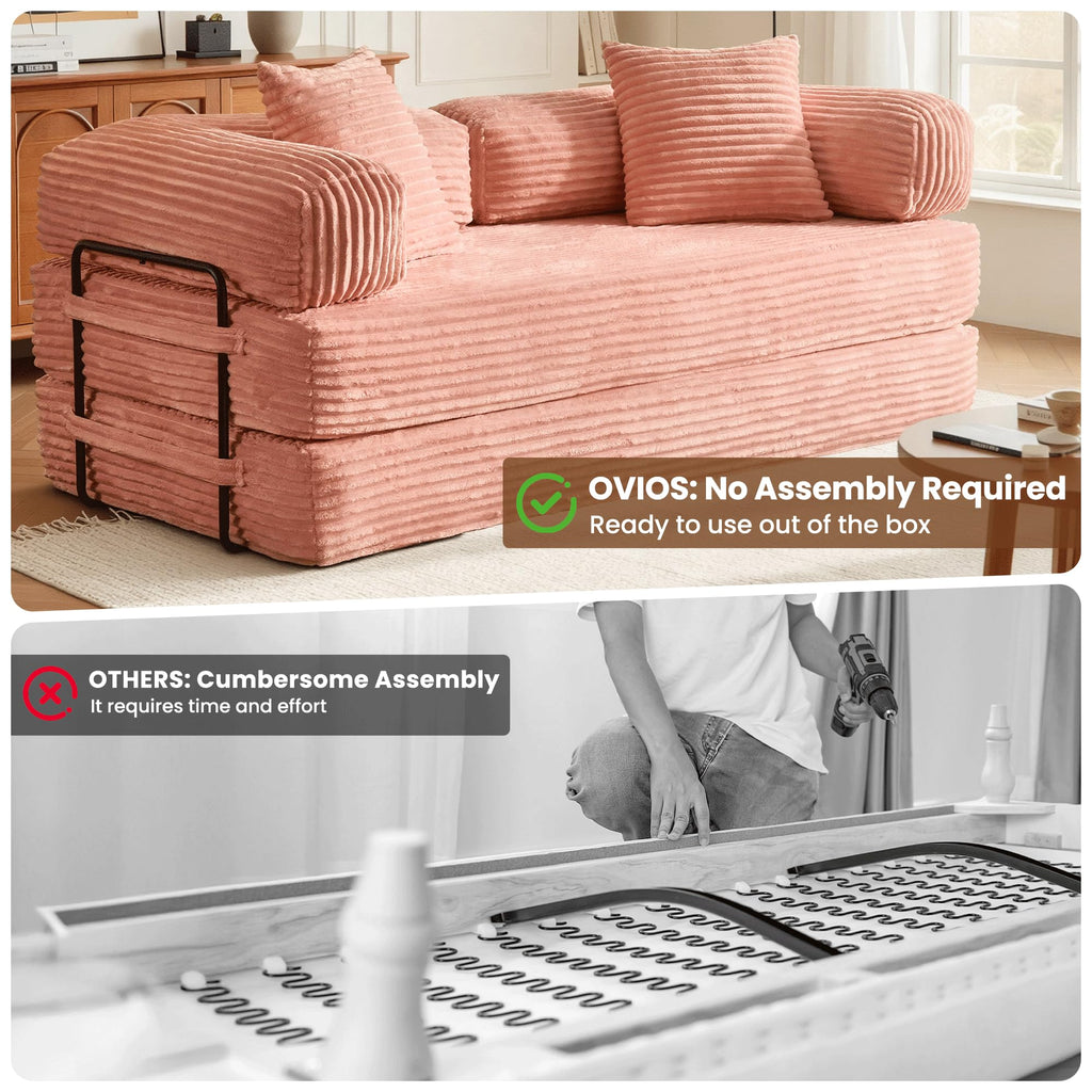 81" Folding Sofa Bed Convertible Floor Futon Lounger D4395