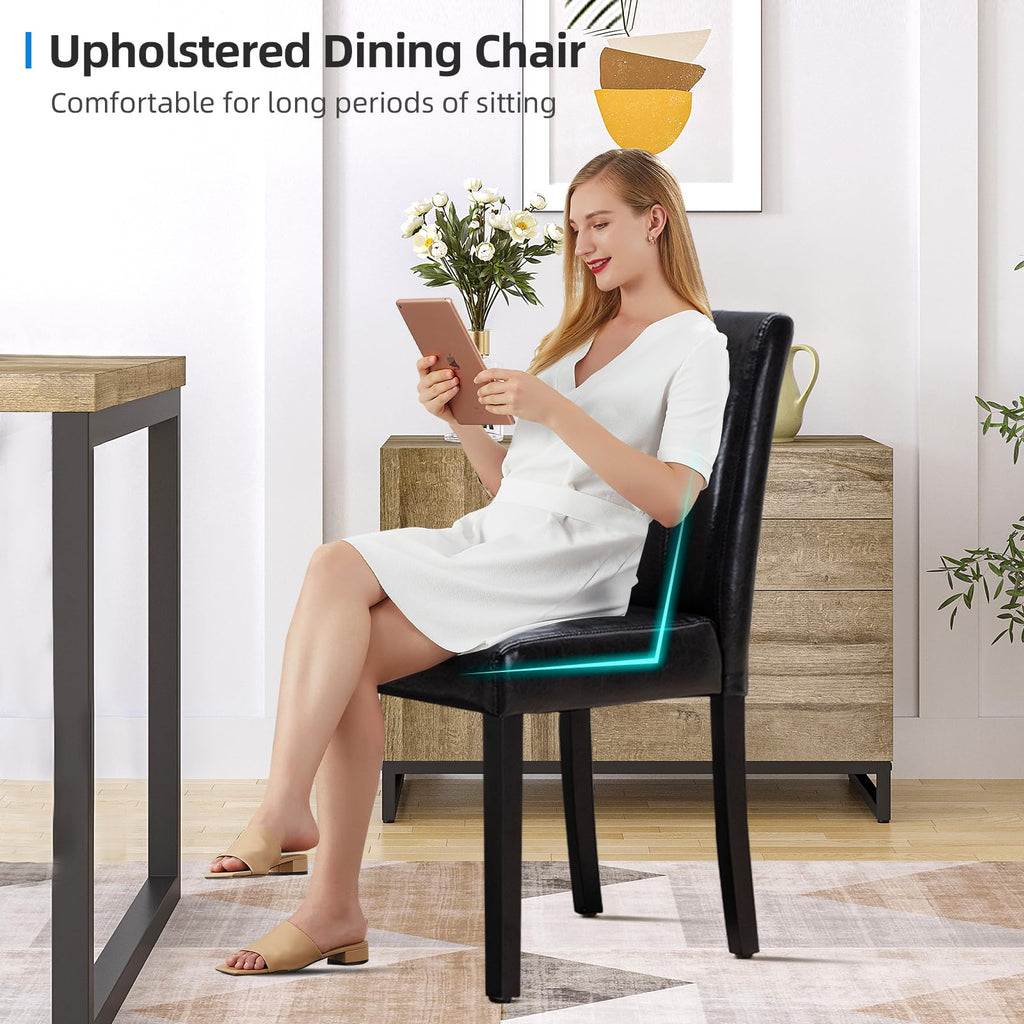 Black PU Leather Dining Chairs Set of 4 X9528
