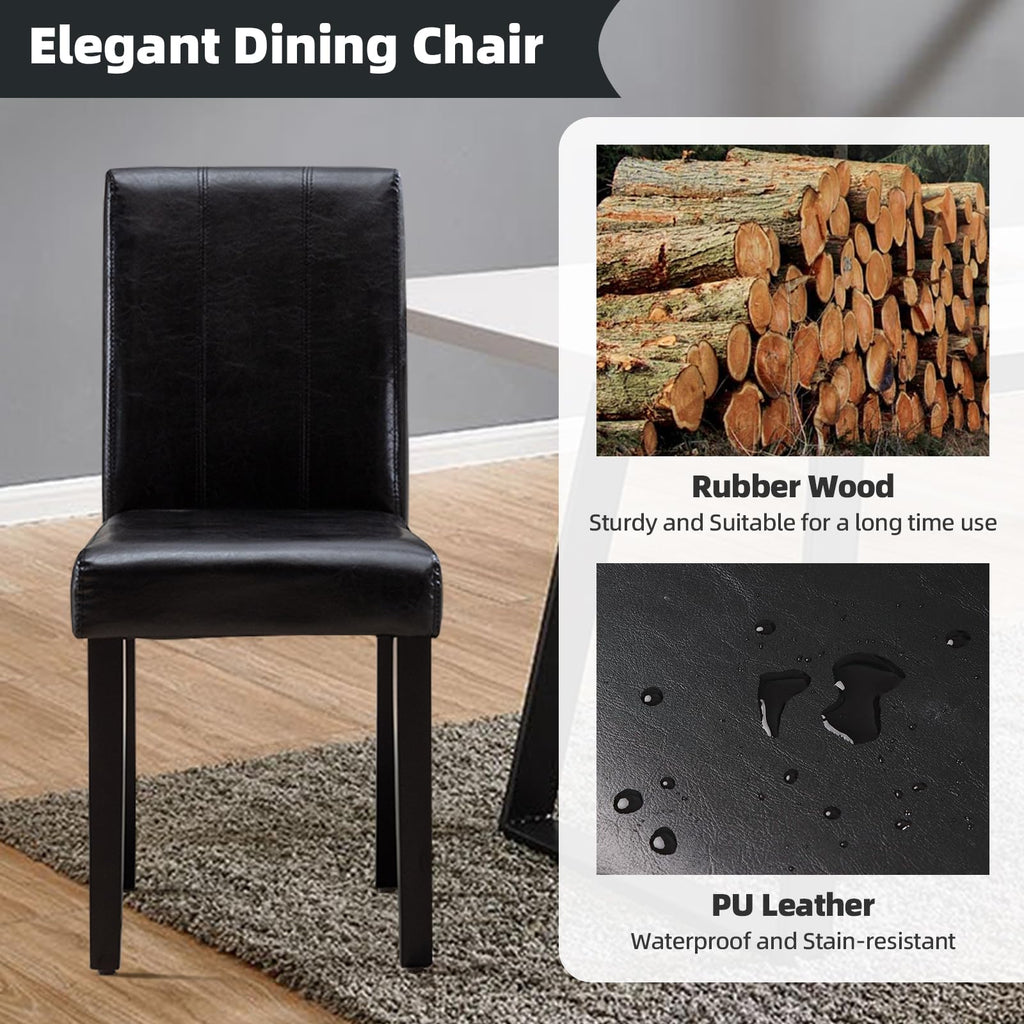 Black PU Leather Dining Chairs Set of 4 X9528