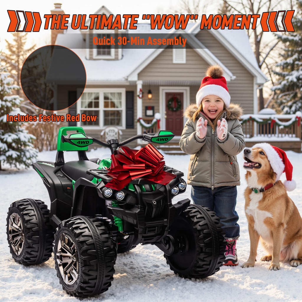 24V Kids ATV 4 Wheeler Green Z406