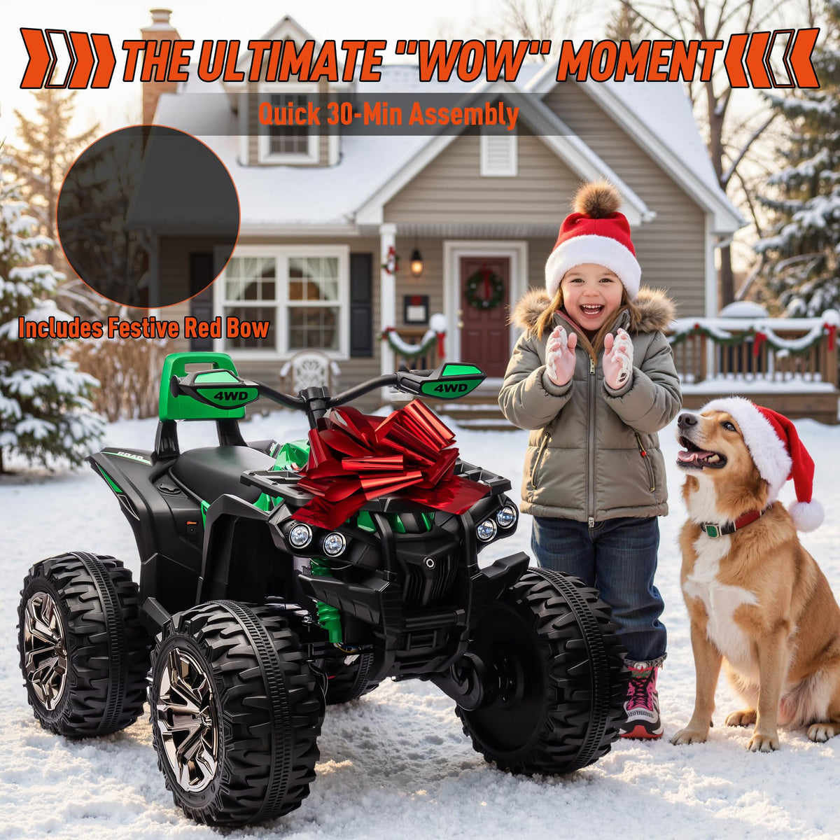24V Kids ATV 4 Wheeler Green Z406