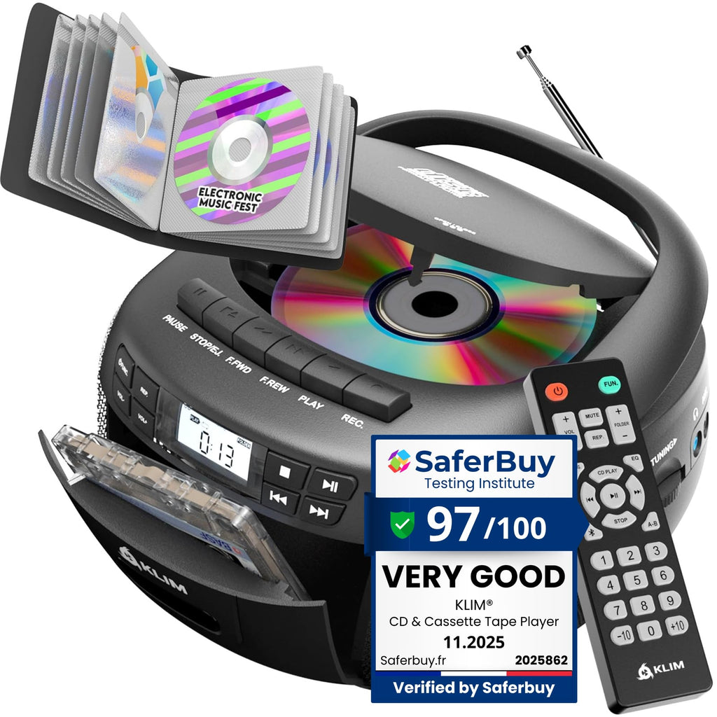 CD Cassette Player with Bluetooth AM FM Radio USB Drive K303421