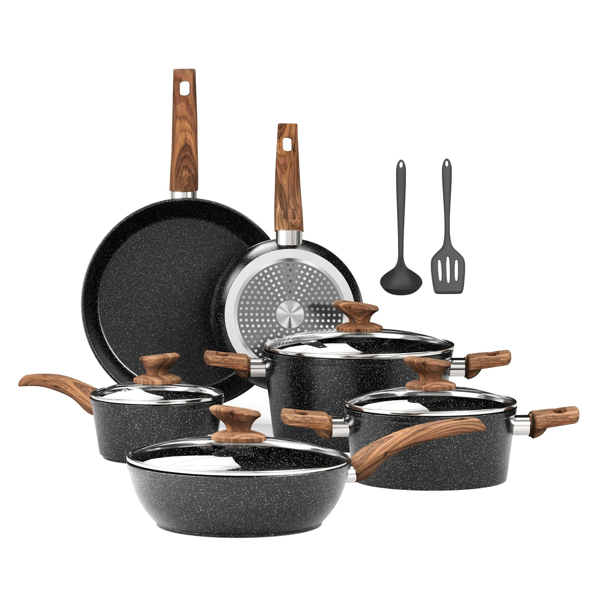 12 Pcs Non Stick Induction Cookware Set Q98066