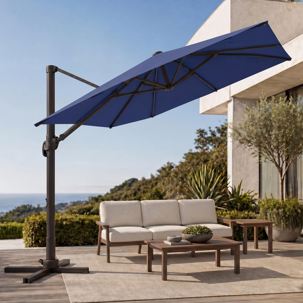 Large Square Cantilever Patio Umbrella with Aluminum Pole X886