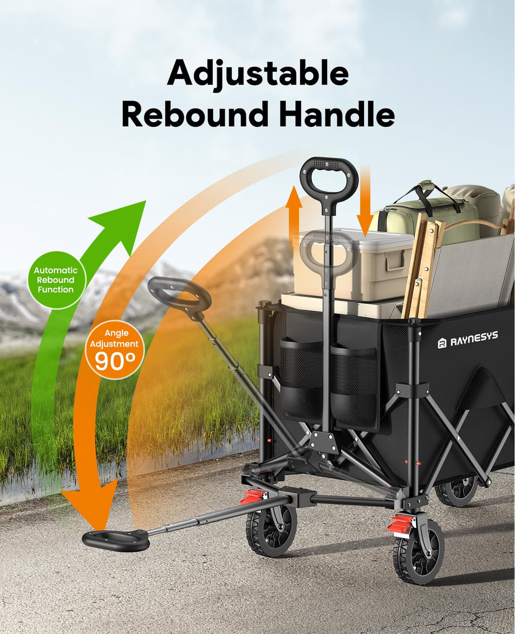 180L Foldable Wagon Cart with Wheels and Brakes N897