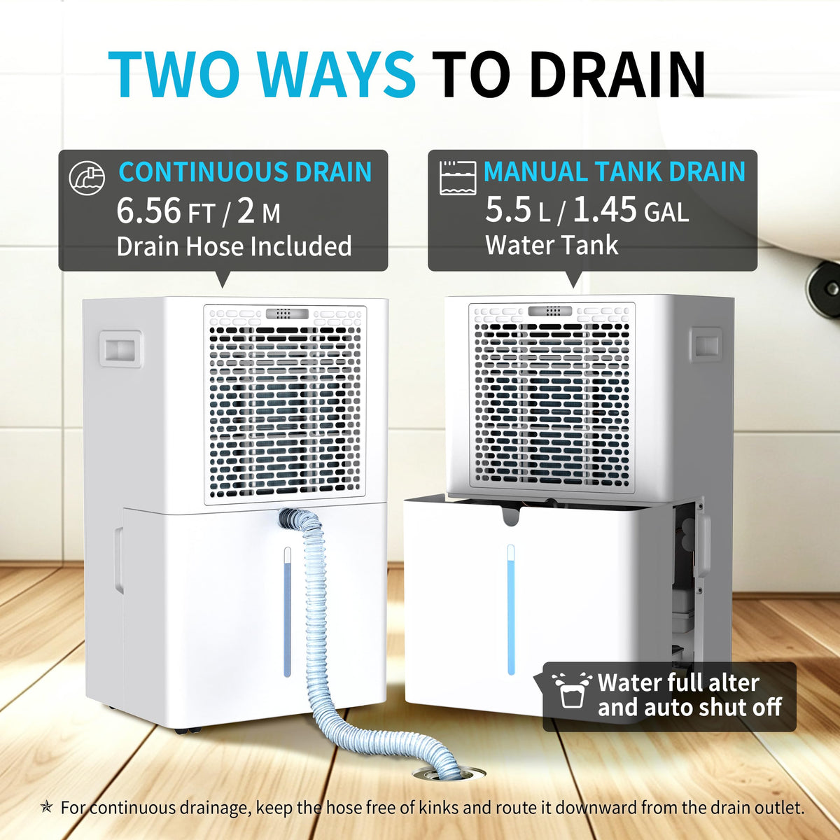 50 Pints Dehumidifier with Drain Hose T22125