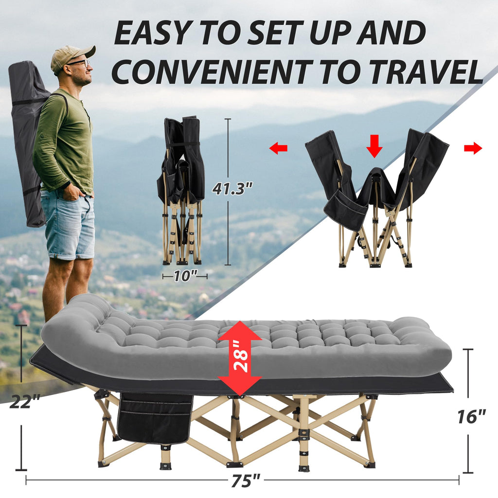 Folding Camping Cot with Mattress P974300