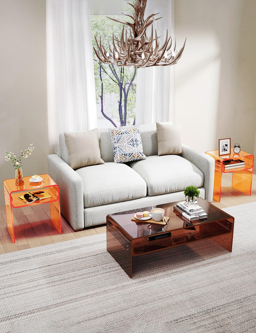 Clear Acrylic 2-Tier End Table D26046