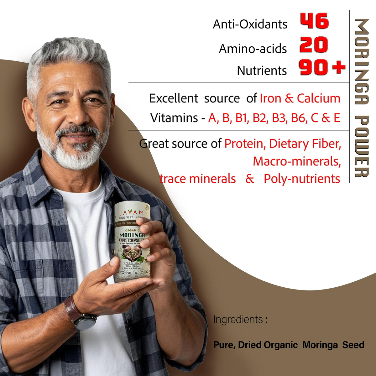 Organic Moringa Seed Capsules 120 Capsules I805