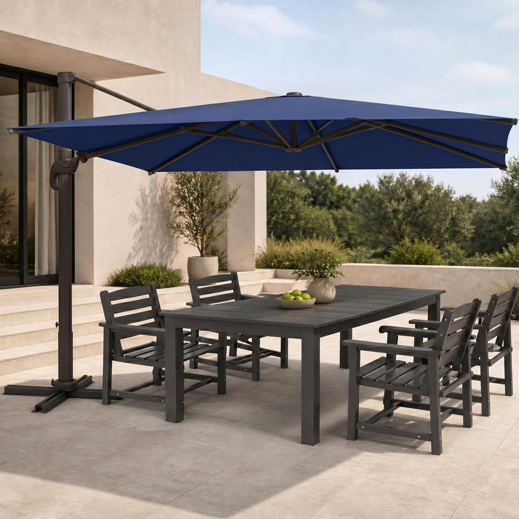 Large Square Cantilever Patio Umbrella with Aluminum Pole X886