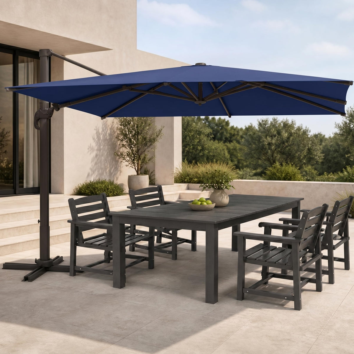 Large Square Cantilever Patio Umbrella with Aluminum Pole X886