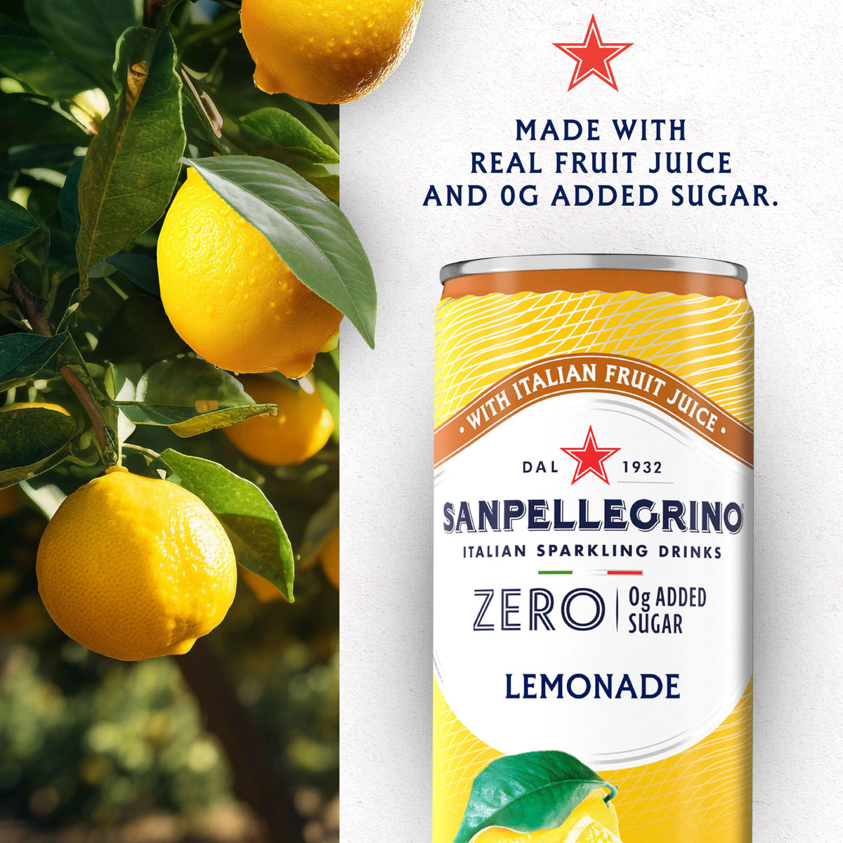 Italian Sparkling Lemonade 24 Pack of 11.15 Fl Oz Cans N3553