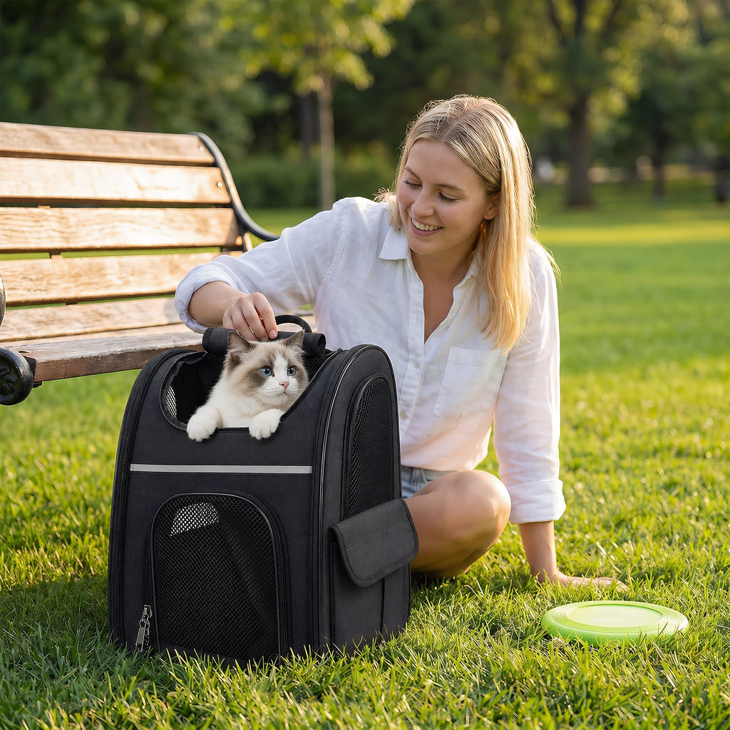Expandable Cat Backpack Carrier with Breathable Mesh O555