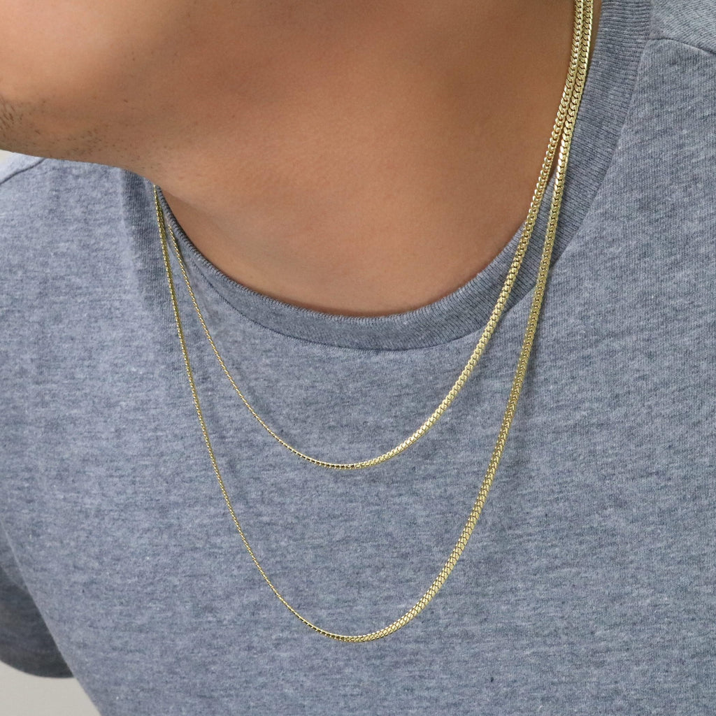 14k Yellow Gold Cuban Link Chain Necklace T7280