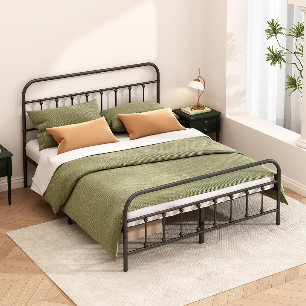 Queen Size Black Metal Bed Frame I762
