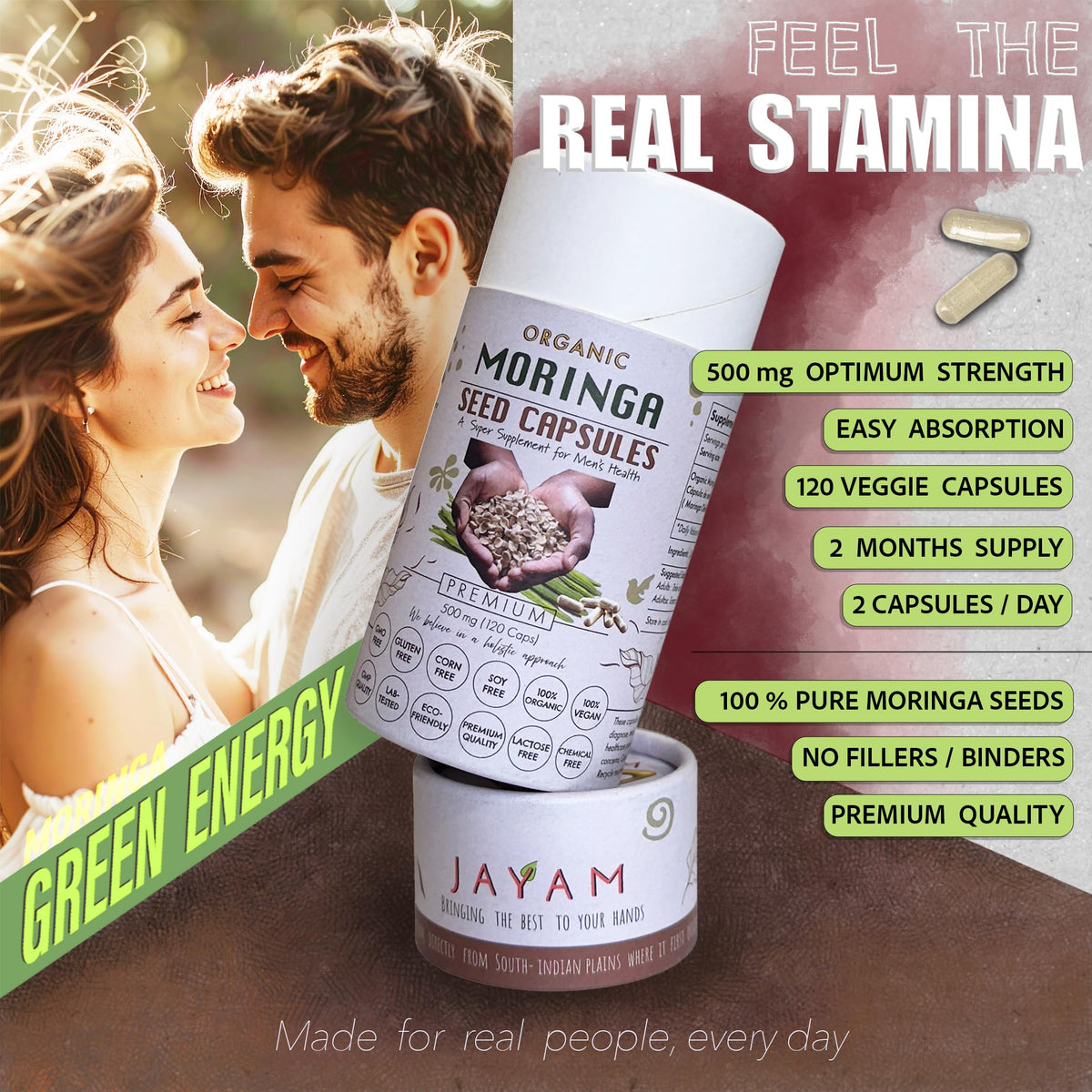 Organic Moringa Seed Capsules 120 Capsules I805