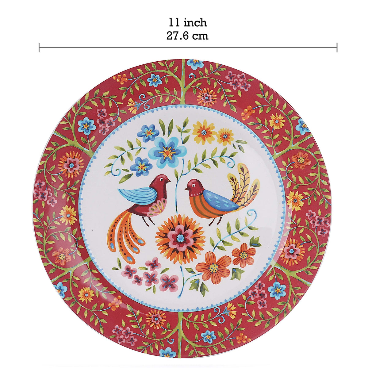Red Ceramic 16 pcs Dinnerware Set, Service for 4 V6793